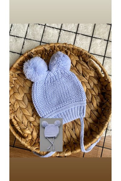 Murat Baby Double Pompoms Knitted Knitwear Baby Beanie