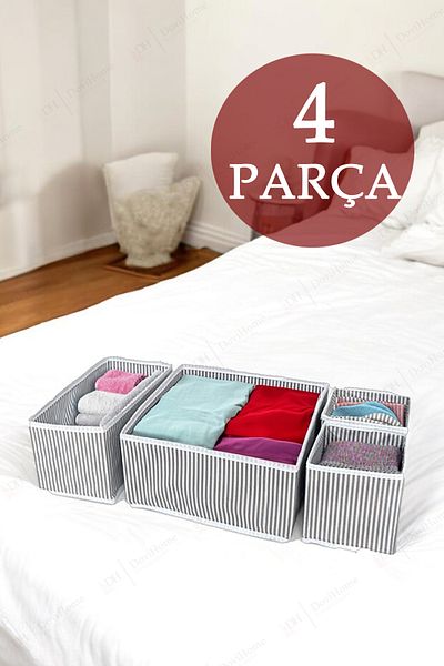 DOVİHOME Комплект кутии за органайзер за гардероб с райета