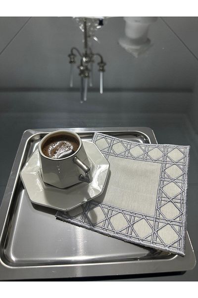 LİNDA MİA Set of 2 Striped Cocktail Napkins