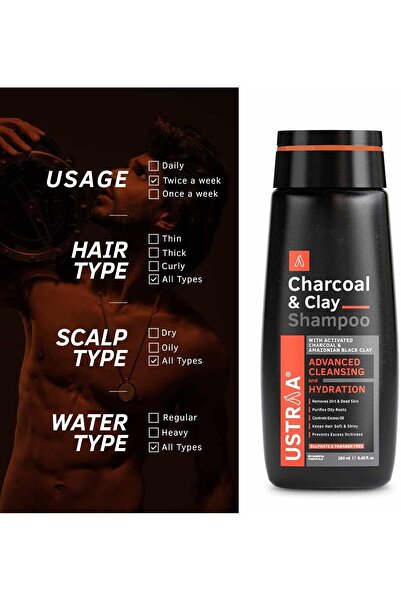 Ustra Charcoal & Clay Shampoo 250 ml
