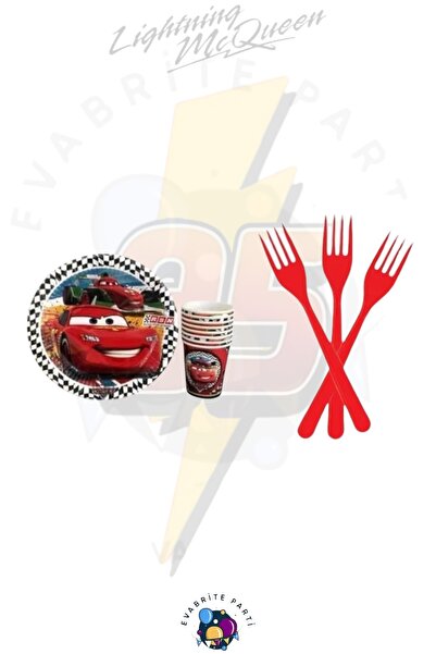 Evabrite Cars Cars Themed Set for 8 Minia - Προμήθειες για πάρτι γενεθλίων