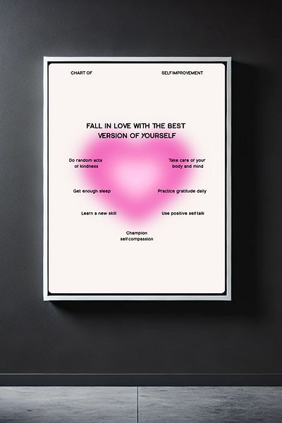 Home The Art of Falling in Love with Yourself Frameless Poster - Painting