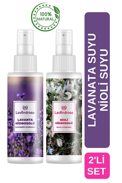 Lavendrose مجموعة ميزات زيت نيولي + ماء اللافندر نقي وطبيعي 100%