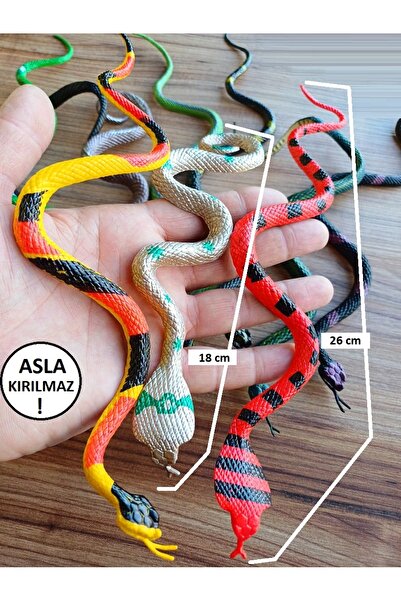 OYUNCAKSAHİLİ YILAN 10 PARÇA ESNEK KIRILMAZ SÜRÜNGEN OYUNCAK SET KOBRA KARAMA...