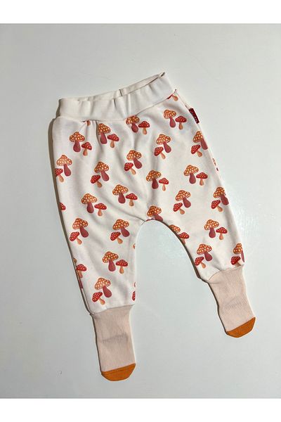 Lullaby Single Mushroom Patterned Baby Sweatpants with Orange Socks