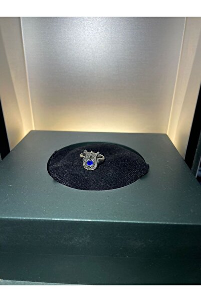 Dedemin Antikaları Lale Figürlü Kristal Taşlı  Gümüş Kaplama Yüzük