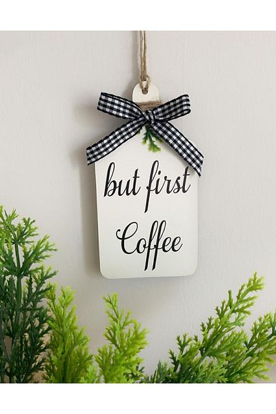 SSCglow scandinavian style Ornament Coffee Corner - Kitchen Cabinet But First Coffee
