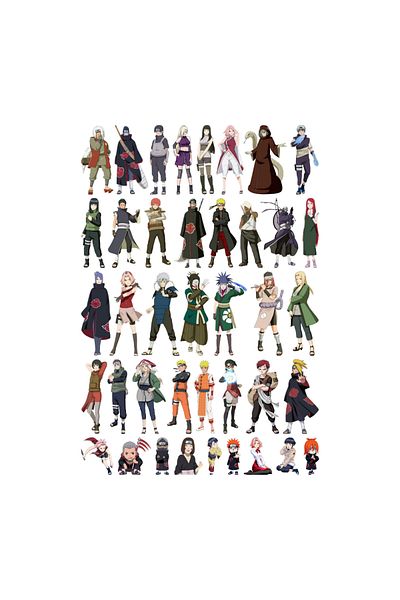 Ororabutik Σετ αυτοκόλλητων Anime Naruto 40Pcs - Σετ αυτοκόλλητων Scrapbook Bullet Journal