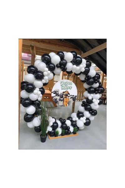 BALON DİYARI 10 Pieces Black - White - Balloon, Matte Quality Balloon Set