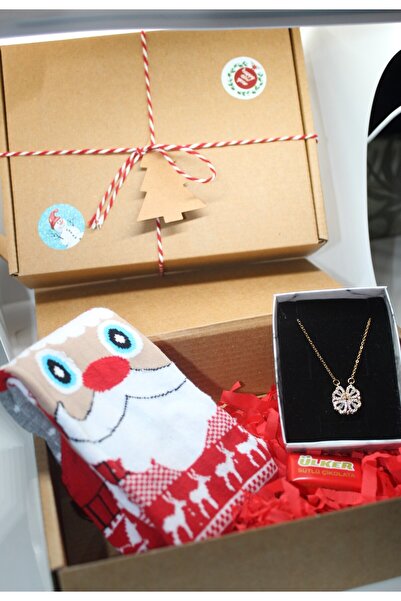 Genel Markalar Yılbaşı Hediyesi Düğüm Kalp Gold Çelik Kolye Yılbaşı Çorabı ve...