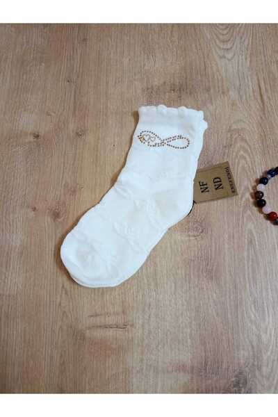 ENEFENDİ Памучни чорапи до коляното с камъчета за момичета - меки чорапи, 5-6 години