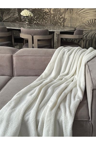 Skhome Wellsoft Single Tv Blanket (Btnytv-07-Ecru)