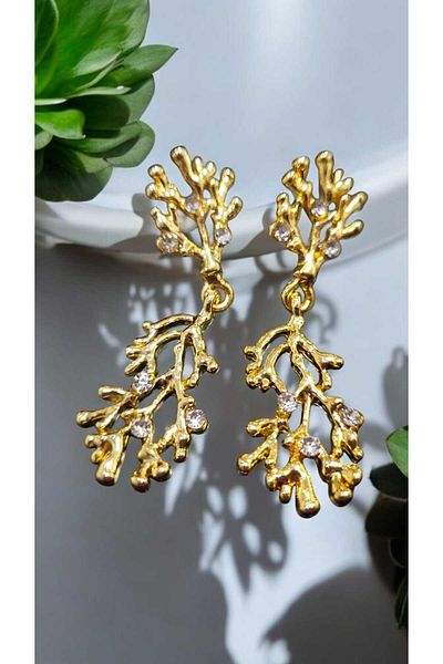 Öze Aksesuar Bohemian Sallanti Earrings with Transparent Stones