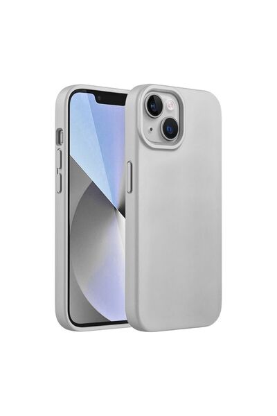 HANPORIUM Apple iPhone 13 Mini Compatible Silicone Case - Pastel Tint Flexible Full Protection Cover - Gray