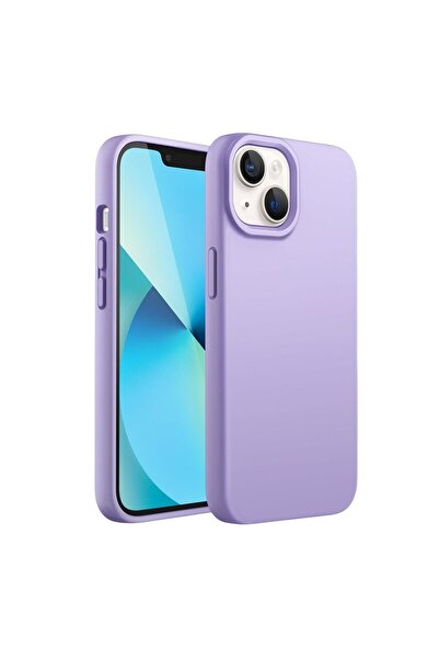 HANPORIUM حافظة سيليكون متوافقة مع هاتف Apple iPhone 13 Mini - غطاء حماية كامل مرن بلون باستيل - أرجواني