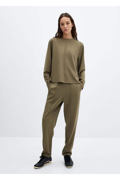 MANGO Woman Stitched jogger pants