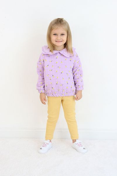 Pijamella Girls' 2-Piece Set Quilted Sweatshirt Top-Lycra Leggings