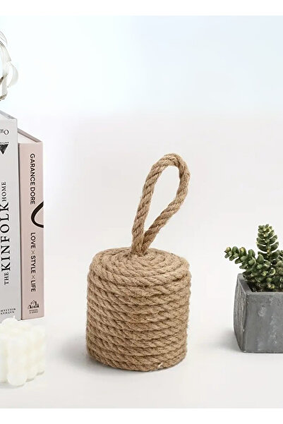 HomeTurko Vintage Jute Braided Weighted Door Stopper - Διακόσμηση για το σπίτι και το δωμάτιο γραφείου
