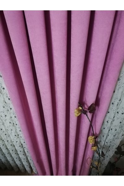 Karesi Candy Pink Frequent Pleated 1X3 Background Curtain Single Panel 9212