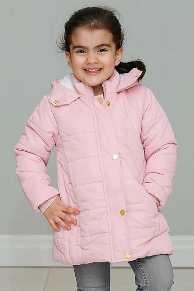 Mika Bebek & Çocuk Thick Fiber Filled Water Wind And Rain Proof Hooded Girl's Winter Luxury Powder Puffer Coat