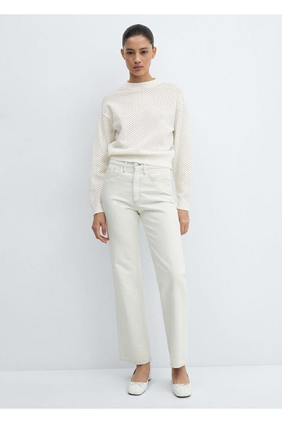 MANGO Woman Round Neck Hole Sweater