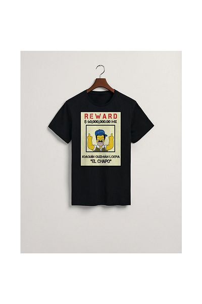MarkaTurko El Chapo-505-53 Tricou unisex din bumbac pieptănat cu design special negru