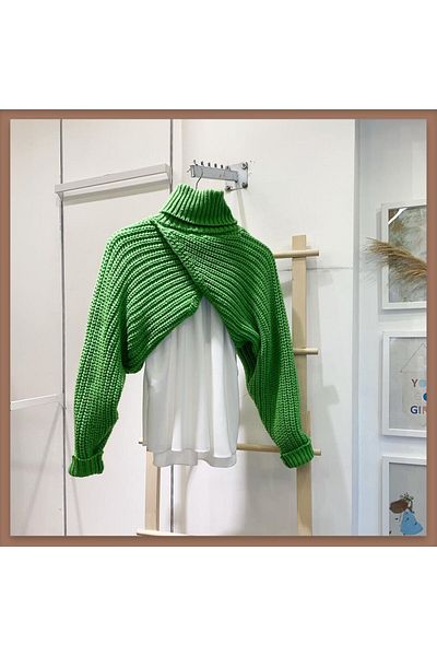 Faya Boutique PULOVER CROP VERDE