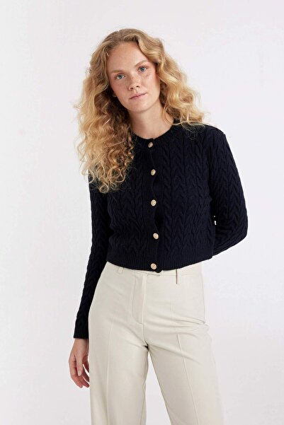 DeFacto Жіночий темно-синій кардиган - C9044ax/nv131