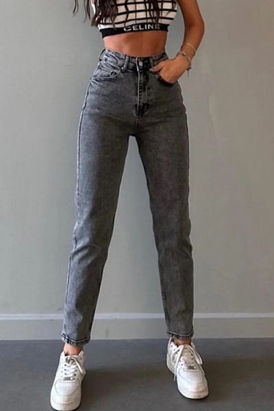 Ramrod Mom Boyfrend Lycra Mid Waist Jean Trousers