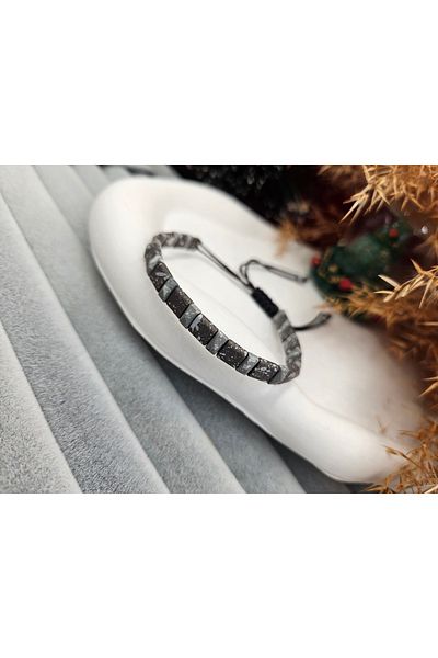 AURA Men's Bracelet - Natural Stone Hematite Stone