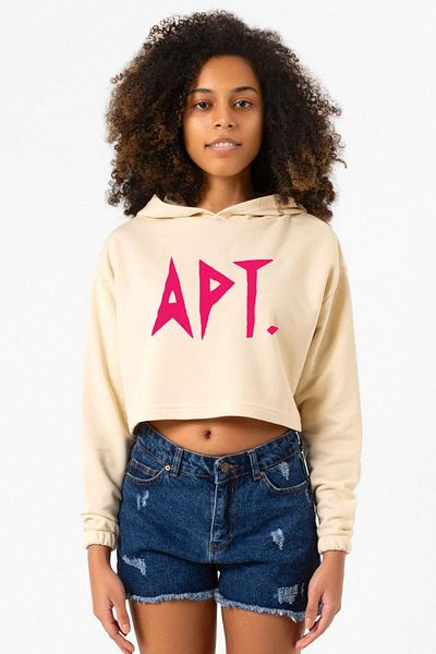 Tshirthane Blackpink Apt Beige Women's Crop Hoodie