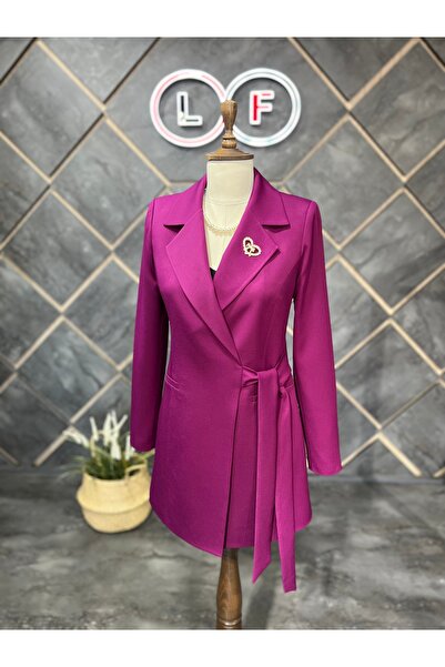 nodilife Bağlamalı Kadın Takım Elbise Mürdüm