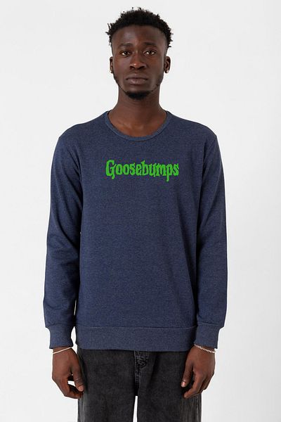 Tshirthane Ανδρικό φούτερ με 2 κορδόνια Goosebumps Lettern indigo