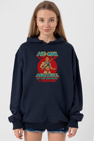 Tshirthane He Man Masters of the Universe Navy Blue Hoodie Women 3Ip