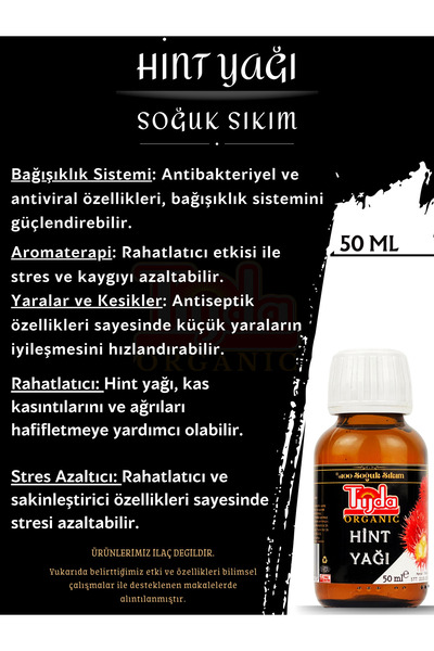 TİJDA Natural Castor Oil 50 ml – Cold Pressed, Pure and Unadulterated, for Eyebrow and Eyelash Care