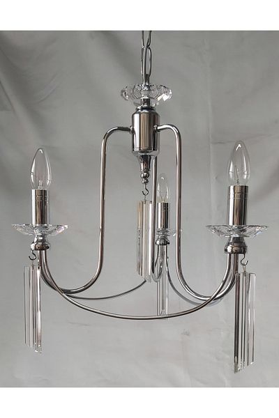 yıldırımavize 3-Piece Countess Chrome Chandelier (Full Mounted)