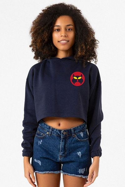 Tshirthane Inspector Gadget Navy Blue Women's Crop Hoodie