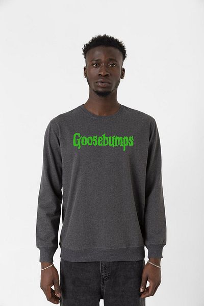 Tshirthane Ανδρικό φούτερ 2 κλωστών Goosebumps Lettern Smoked