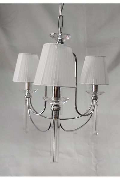 yıldırımavize 3-Piece Countess Chrome Hat Chandelier (Fully Assembled. )(Led Bulbs Gift)