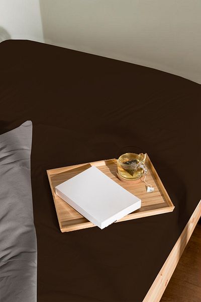 PureText طقم ملاءات قطنية طبيعية مزدوجة من Purecomfort - ارتفاع 160x200 35 سم |   الأرض