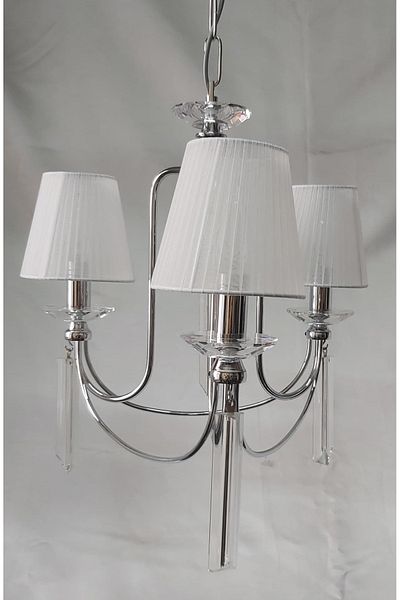 yıldırımavize 3-Piece Countess Chrome Hat Chandelier (Fully Assembled. )(Led Bulbs Gift)