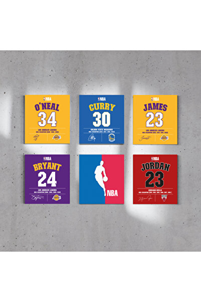GFX TASARIM 6 ADET NBA FORMA KANVAS TABLOSU