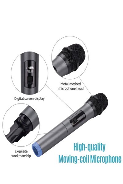 ULTRATEKNO WN_01 Profesyonel Kablosuz Mikrofon Taşınabilir Karaoke Seti Tüm Ses Sistemleri İle Uyumlu