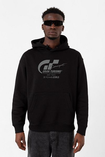 Tshirthane Ανδρικό φούτερ Gran Turismo Concept Μαύρο 3ip με κουκούλα