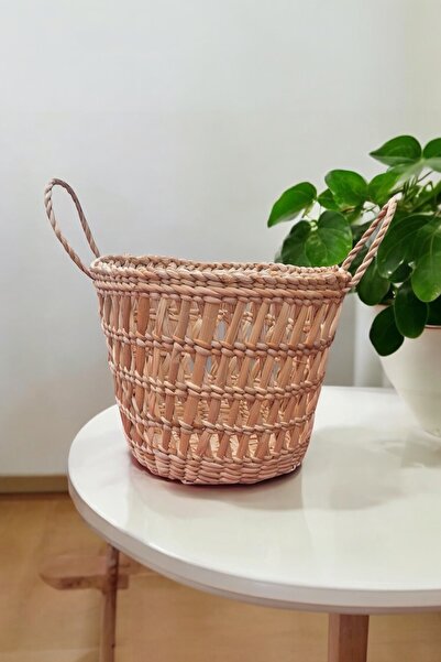 afralya home Hasır El Yapımı Kulplu Büyük Saksı / Çok amaçlı kulplu sepet