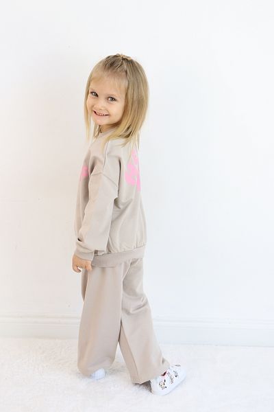 Pijamella Girls' 2-Piece Set Oversize Crew Neck Sweatshirt-Spanish Leg Tracksuit Set