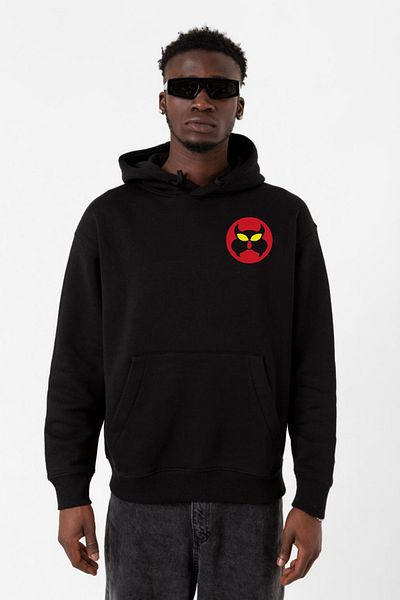 Tshirthane Inspector Gadget Mad Black Ανδρικό φούτερ με κουκούλα 3 ιντσών