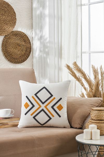 Casnack Κάλυμμα μαξιλαριού Brenna Geometric Punch Pattern 43x43 cm