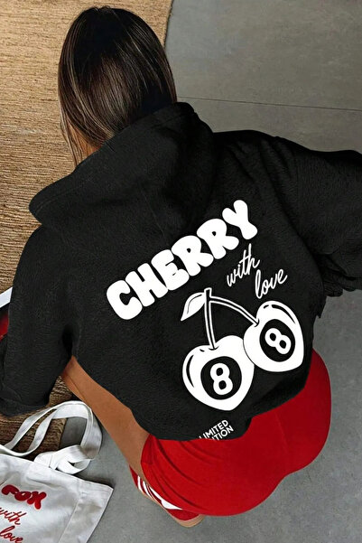 Wish BF سويت شيرت نسائي مطبوع من CHERRY - قماش مدمج بثلاثة خيوط (قطن من الداخل)
