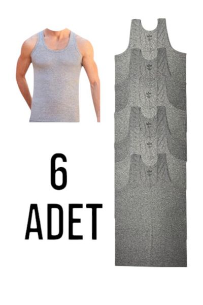 MODA Öz Yakut Men's Combed Cotton Tank Top 6 Pack Cotton